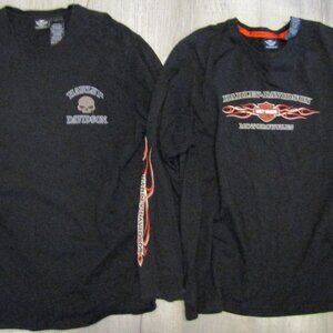 Set of Two Harley-Davidson Men's Long Sleeve Tee Shirts Size XL